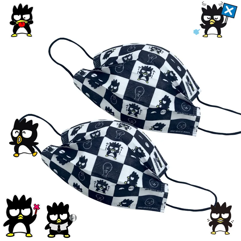 

50 шт. милые Мультяшные одноразовые маски Badtz-Maru Xo для взрослых и детей трехслойная Защитная Подарочная маска для мальчиков и девочек без кор...