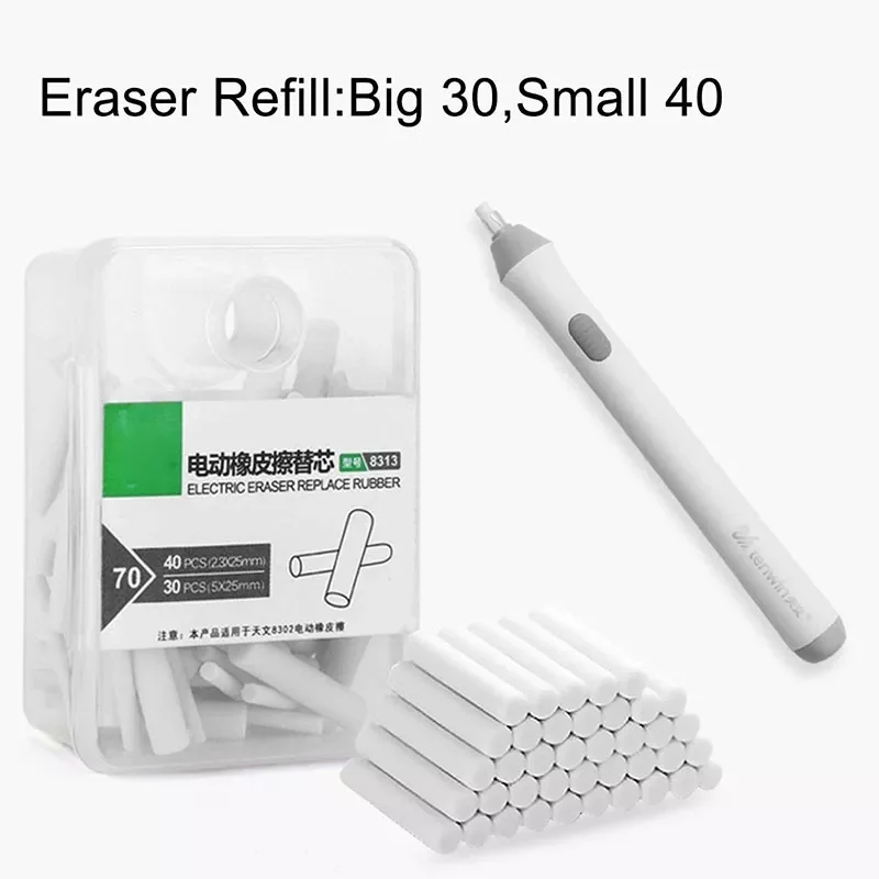 

2.3mm 5mm Refill Pencil Eraser Replacement Erasers Sketch Erasers for Electric Erasing Pen Machine School Office Use