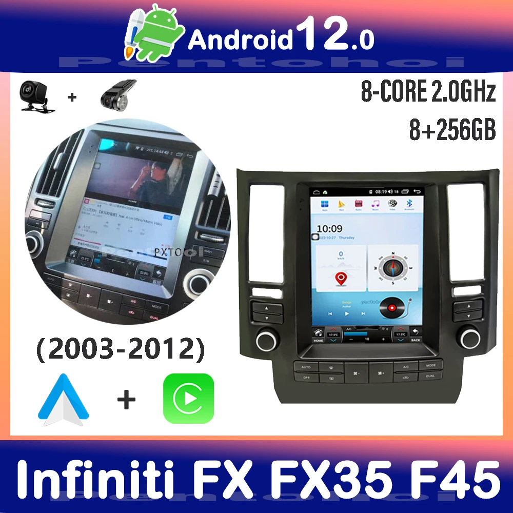 

Автомобильный радиоприемник Pentohoi Infiniti FX FX35 F45 2003-2012, автомобильная интеллектуальная система, Автомобильный мультимедийный Android, автозапчасти для экрана Carplay