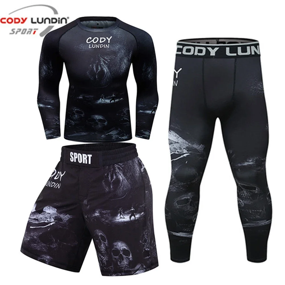 Мужская спортивная одежда для ММА компрессионный спортивный костюм рубашка бега