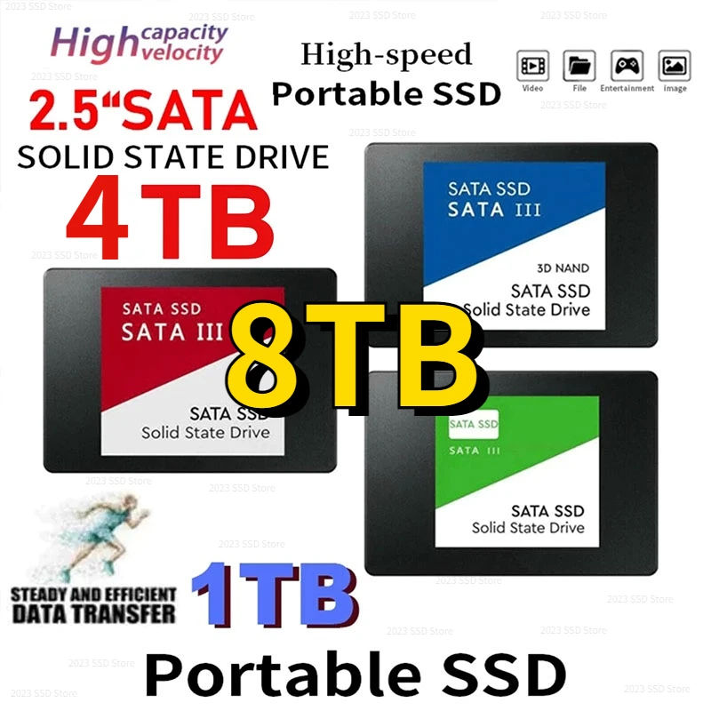 

8TB Original 2.5 Sata3 Hard Drive Disk ssd 4TB HDD High Speed Transfer 1TB 2TB SSD SATA 3 Internal Solid State For Laptop
