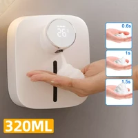 automatic induction hand washer wall mounted rechargeable temperature display foam hand sanitizer machine liquid soap dispensers