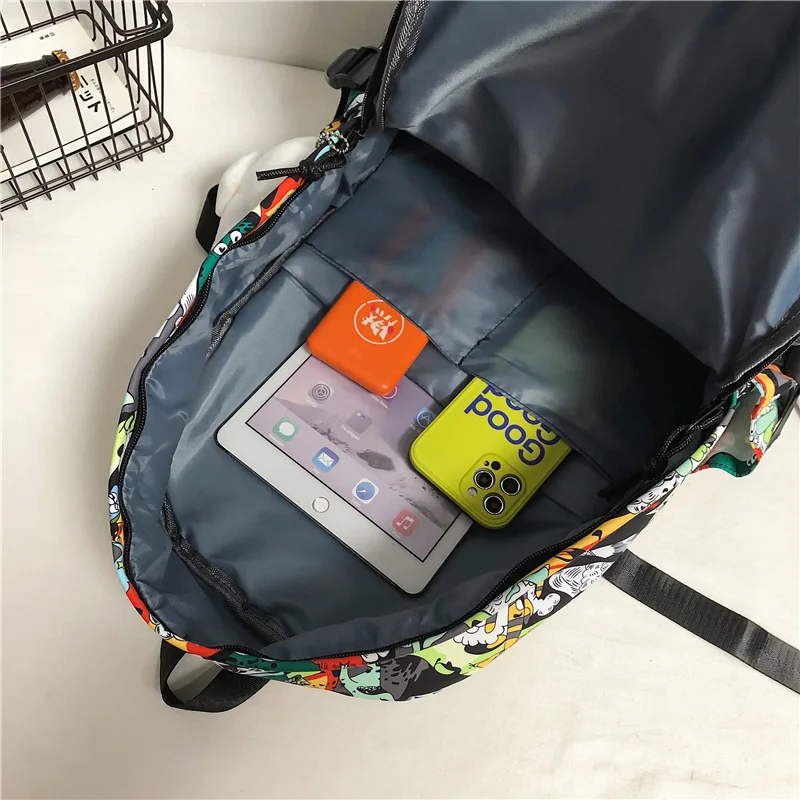 Xiaomi Girl Male School Bag Female Graffiti Print Men Backpack Women Book Boy Bag Nylon Ladies Fashion Laptop Backpack Student