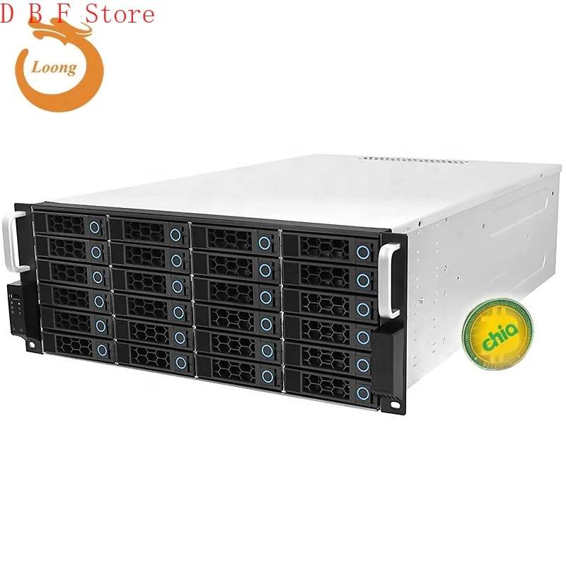 

ZhenLoong 4u 24 bay rackmount hot swap HDDs bays SAS SATA 19"Inch Rack server Chassis Storage Case with Expansion backplane 12G