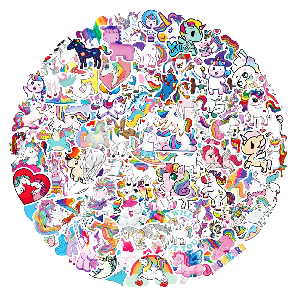 

10/30/50/100 шт., водонепроницаемые классические Мультяшные наклейки «Единорог»