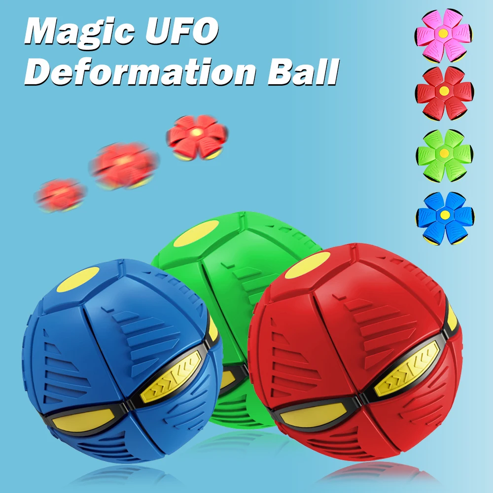 

Flexible Flat Deformation Ball Outdoor Training Toys Magic Vent Ball Funny Flat Throw Toy Exploding Flying Saucer Deforming Ball