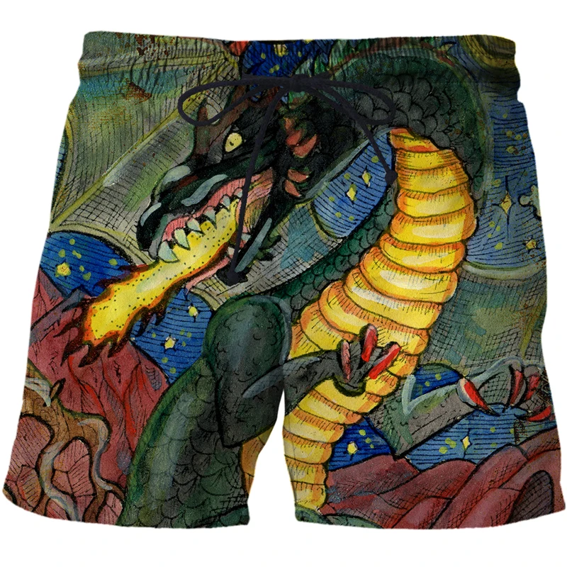 Мужские пляжные шорты с 3D-принтом быстросохнущие штаны для фитнеса принтом