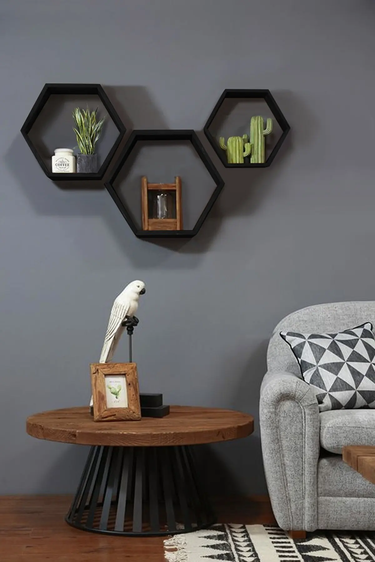 

Деревянная Декоративная 3 Шестигранная настенная полка