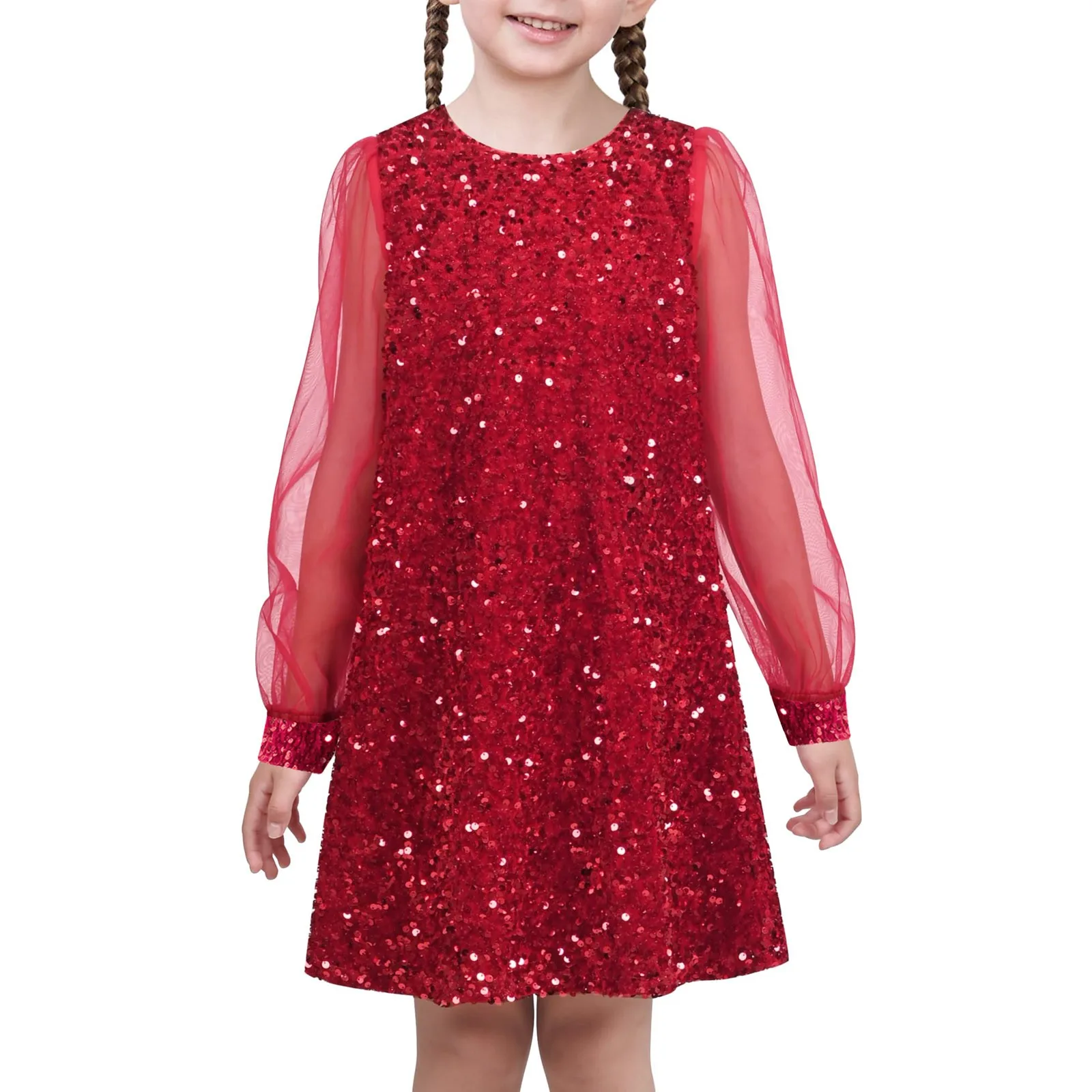 Новое осеннее рождественское платье принцессы для девочек элегантное