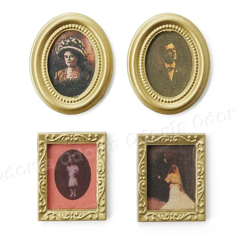 Odoria 1:12 Miniature&nbsp;Oil Painting Wood Frame&nbsp;Wall Art Bed