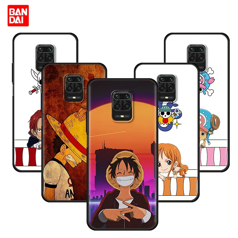 

One Piece Luffy Anime Case for Redmi Note 9s 9 7 8 8t 8Pro 10 10Pro 11 11t Pro Plus 4G 5G Black Funda Cover Silicone