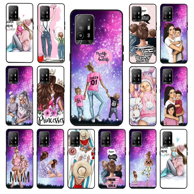 

Brown Hair Baby Mom Girl Queen Phone Case for OPPO A54 A74 A94 A53 A53S A9 A5 A15 A91 A95 A73 A31 A52 A93 A92