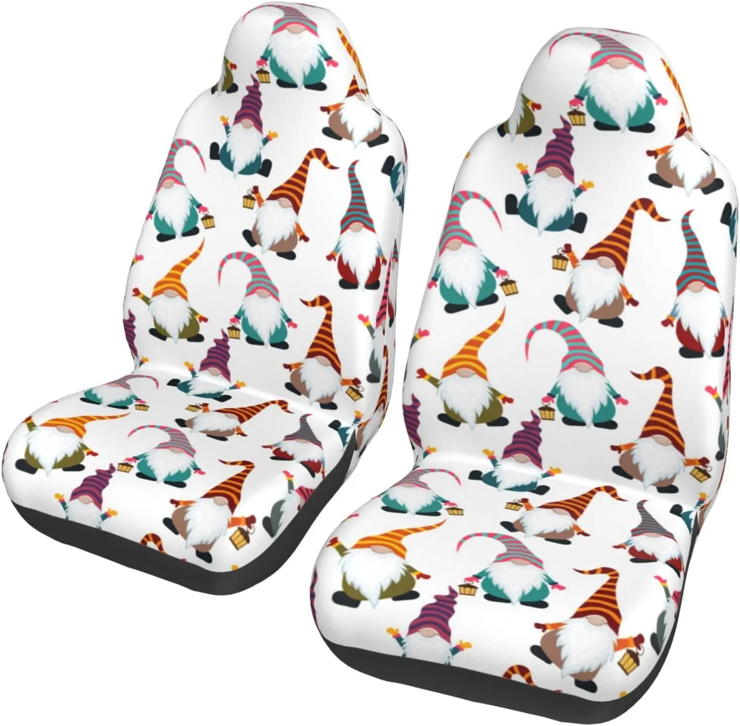 

Funny Gnomes Stretchy Bucket Car Seat Cover Washable and Breathable Automotive Vehicle Seat Cover 2pc Auto Front Seats Protector