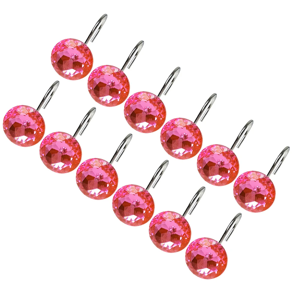 

Hooks Shower Curtain Bling Rust Proof Rhinestone Red Curtains Decorative Hook Crystal Gold Colorful