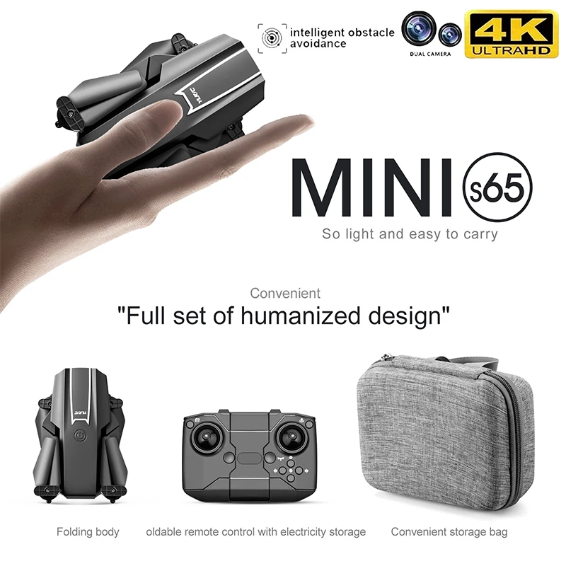 

Мини-Квадрокоптер S65 складной с двойной HD-камерой, 4k