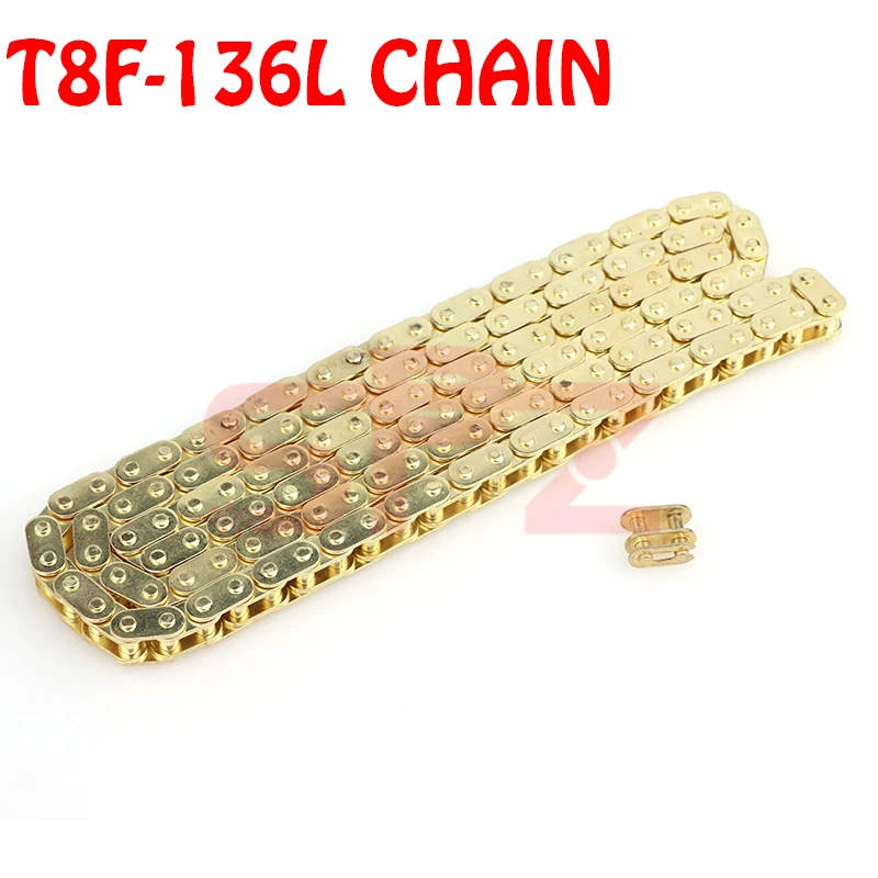 

T8F chain 136 links for 2 stroke 47cc 49cc China Mini Dirt ATV Quad 4 Wheeler Pocket Bike Minimoto with spare main link