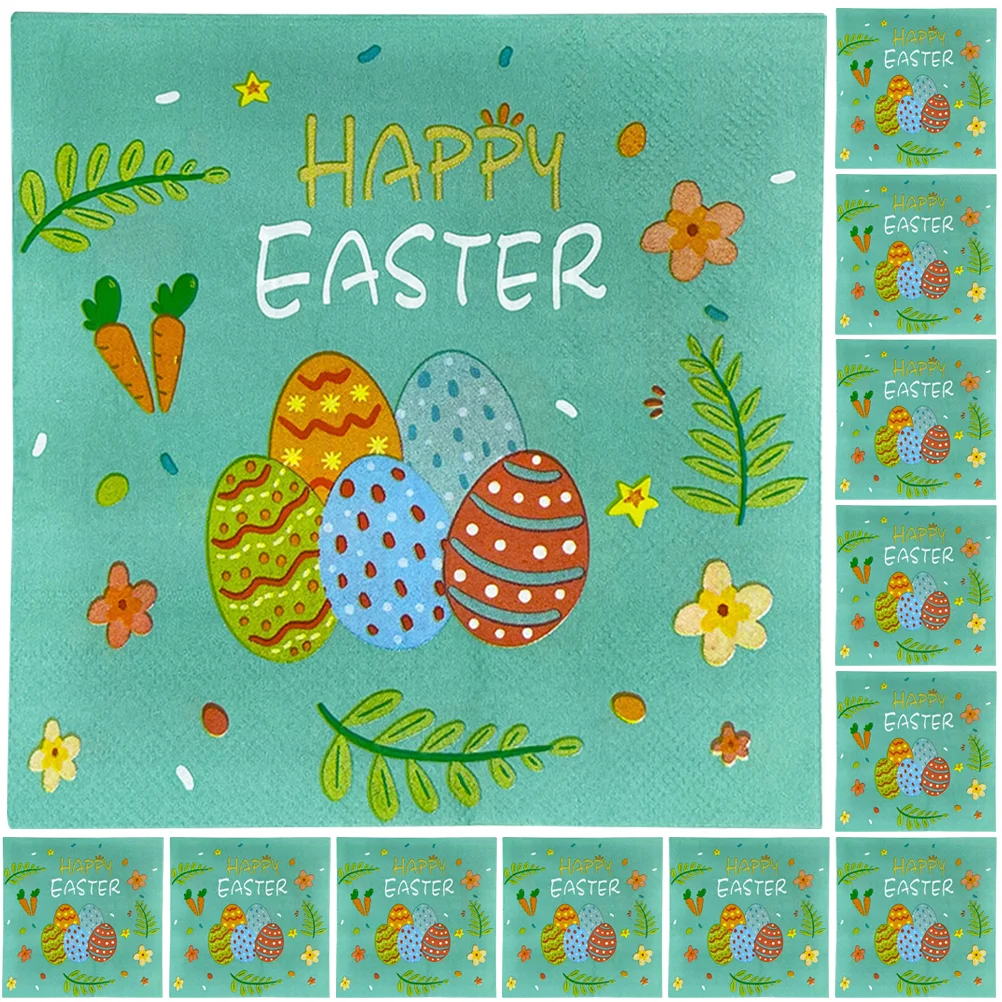 

Napkins Easter Paper Party Disposable Cocktail Dinner Towels Napkin Decorative Beverage Luncheon Eggs Holiday Guest Spring