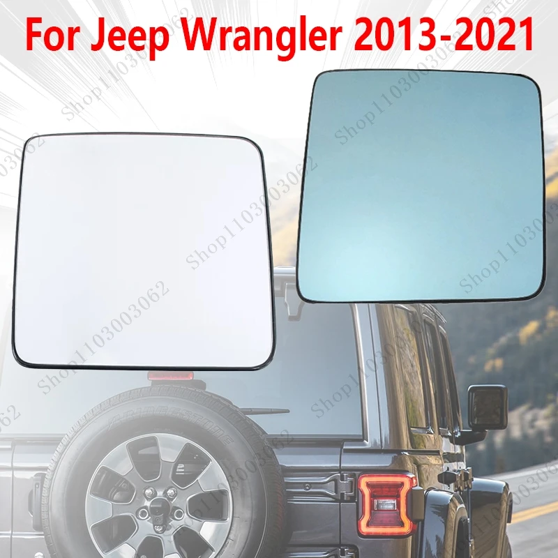 

Car Side Rearview Mirror Heated Wide Angle View Anti Glare White Or Blue Glass Lens Mirrors For Jeep Wrangler 2012 2013-2017