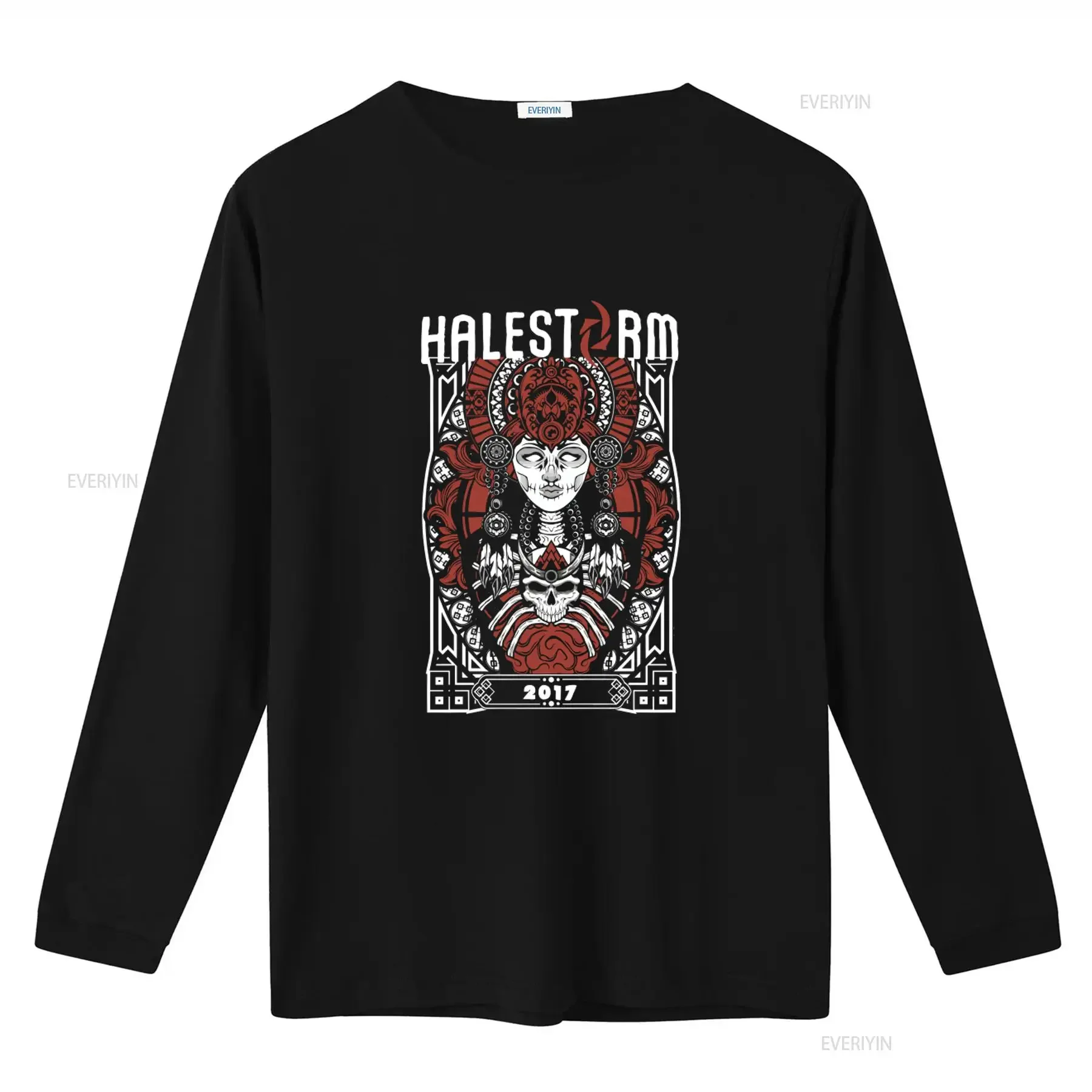 Фото Футболка Halestorm 2017 с принтом черепа для фанатов, размер S-5XL, дизайн Summer Tour, винтажный стиль, стильная уличная одежда, удобная повседневная одежда для мужчин №2