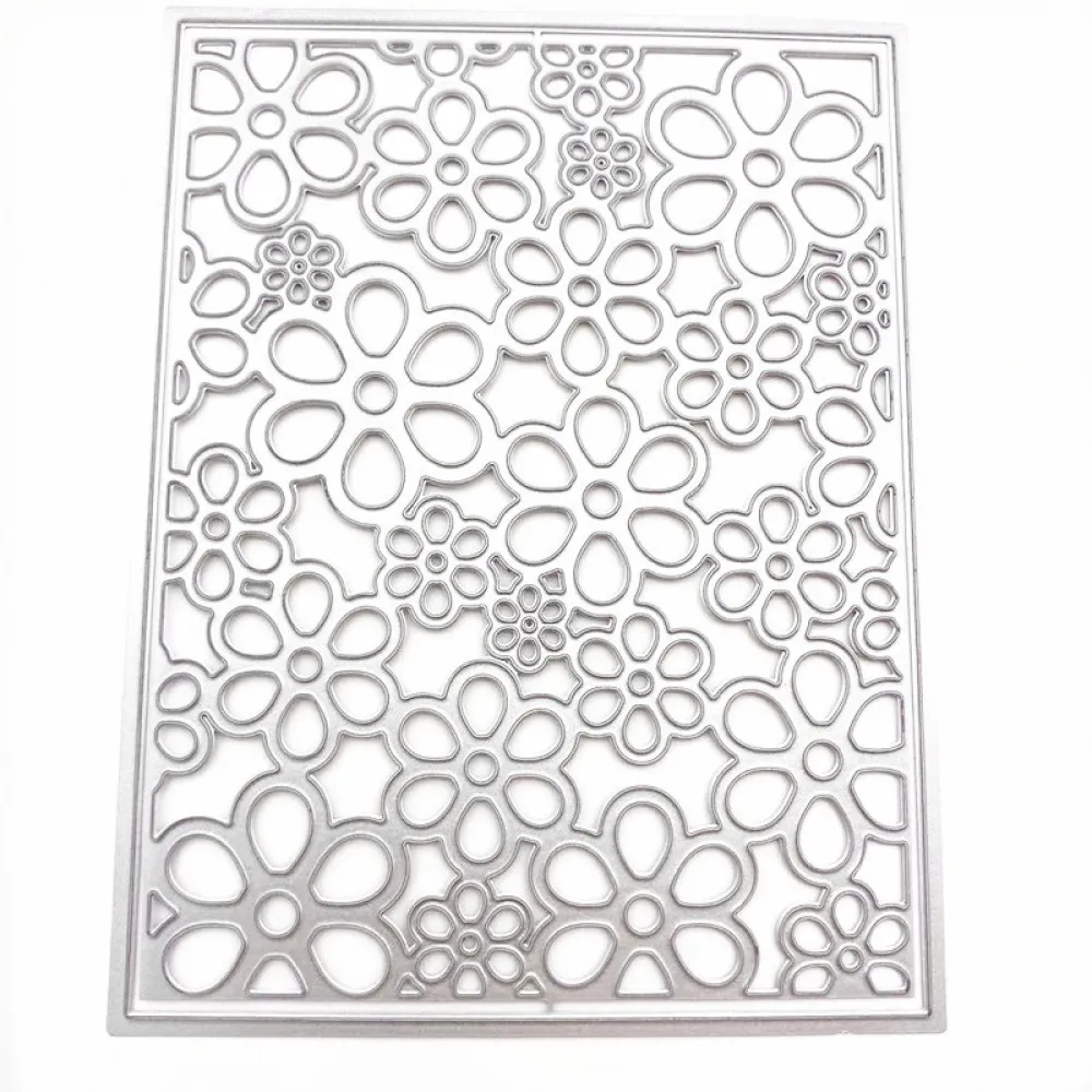

Metal Cutting Dies Flower Frame Rectangle Background Decoration Stencil Embossing Template DIY Greeting Card Handmade 2021