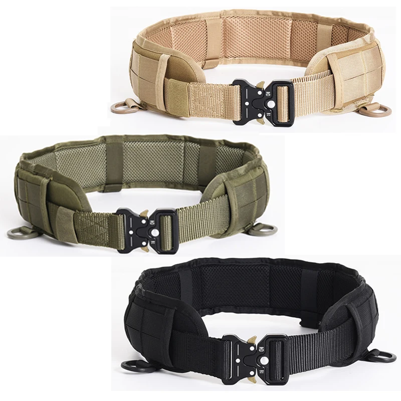 

Men Military Tactical Width Belt Molle Army Belt Adjustable Combat Airsoft Paintball Outdoor Hunting Army Waist Support Belts