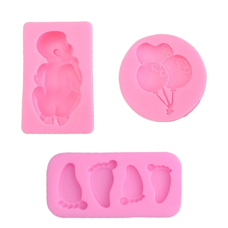 

Babys Balloon Feet Fondant Cake Silicone Mold Baby Shower Cake Decorations
