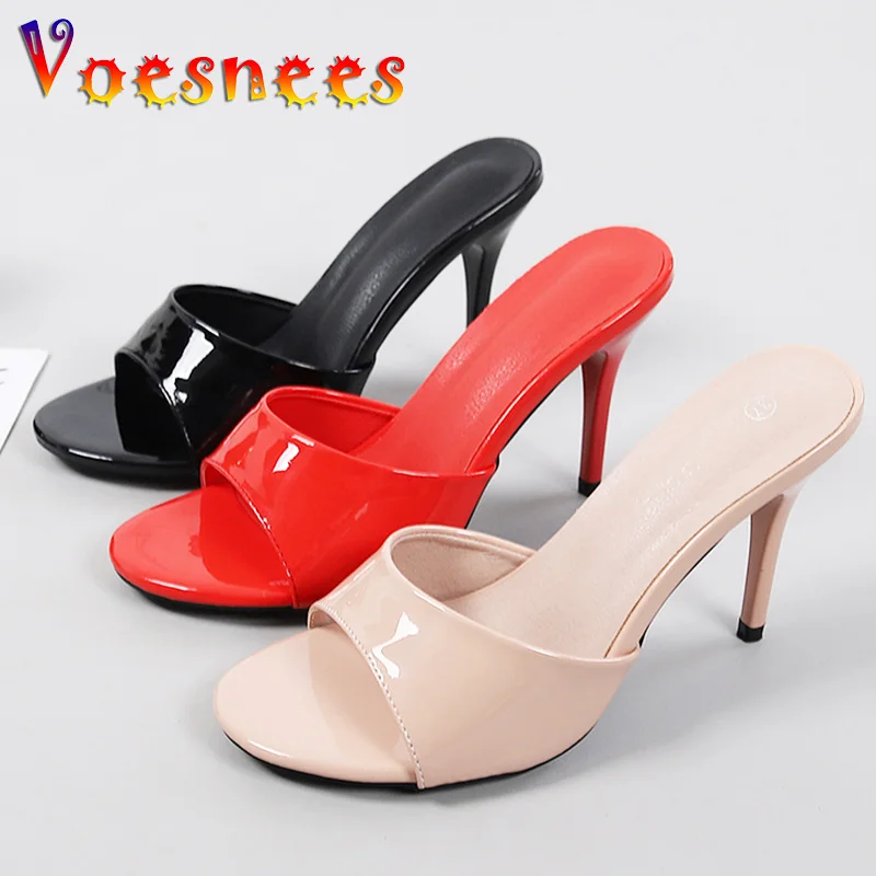 

Sexy Fashion Design Platform Slippers Women 2022 Summer Sexy Thin High Heels Nightclub Stripper Shoes Slippers For Outer Wear