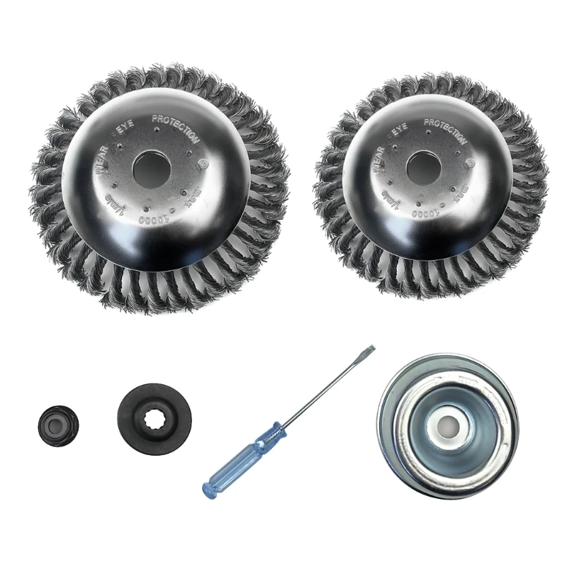 6/8 Inches Steal Wire Brush Cutter Trimmer for Head Washer Maintenance Screwdriver Adapter for String Trimmers