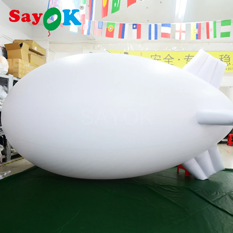 

SAYOK Inflatable Advertising Helium Blimp Helium Balloon Inflatable Zeppelin Helium Balloon for Event Promotion Advertising