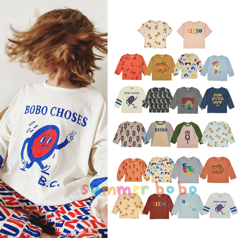 

Summer Boo Kids Long Sleeve T-shirt BC 2022 AW Kids Fashion Designer Tops Boys and Girls T-shirt Cotton Baby Clothes