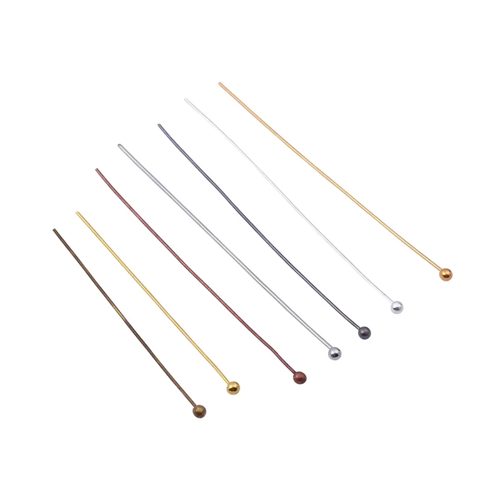 

16 20 25 30 40 50 mm Gold Metal Ball Head Pins For Diy Jewelry Making Head pins Findings Dia 0.5mm Supplies