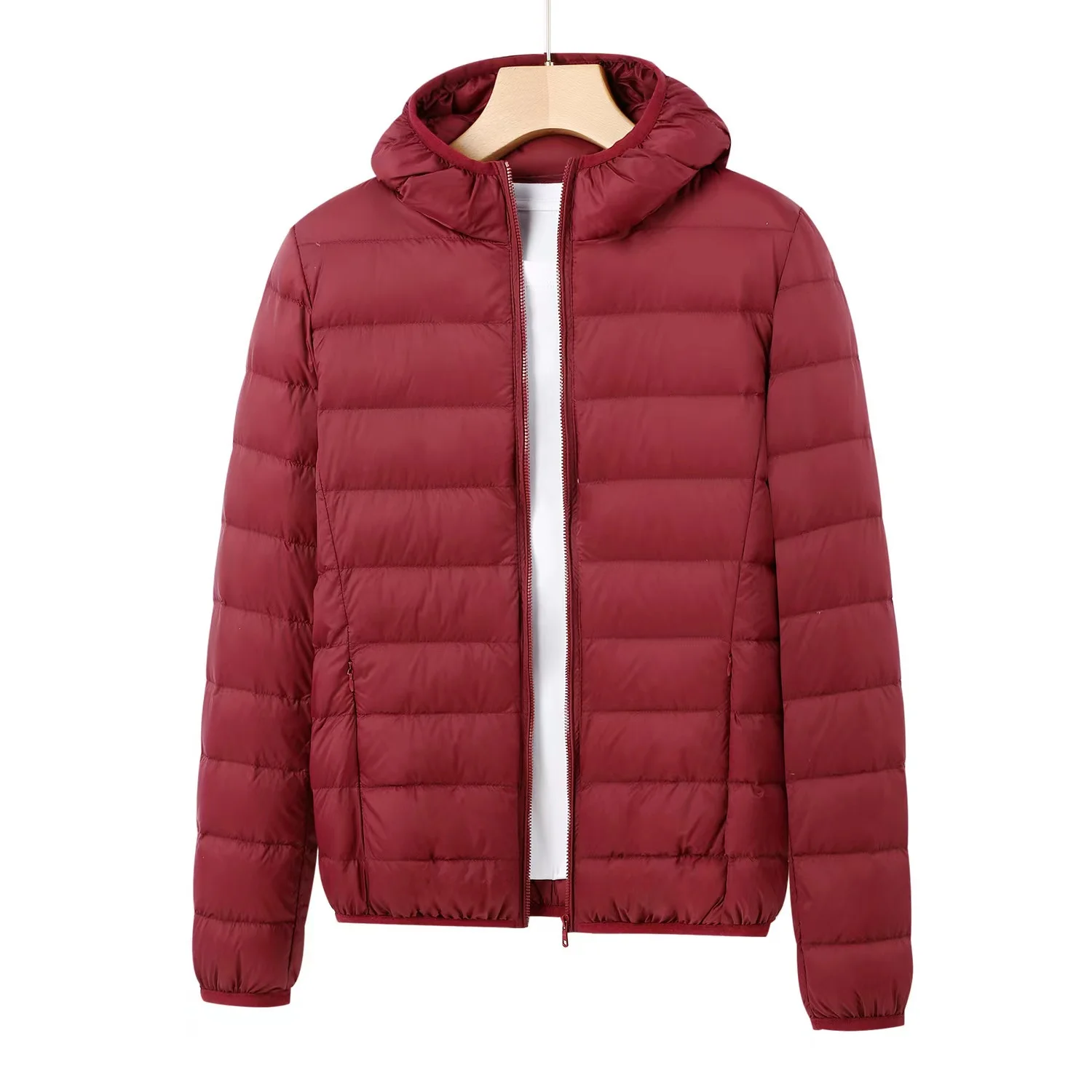 New Winter Parka Ultralight Padded Puffer Jacket For Women Coat With Hooded Outdoor Warm Lightweight Outwear With Storage Bag