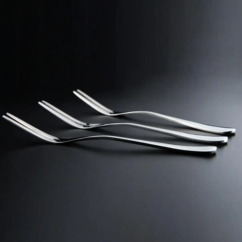 

Pastry Fork 10Pcs Practical Anti-rust Simple Design Safe Reusable Fruit Fork for Kitchen