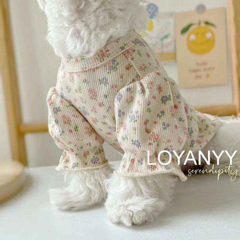 

Bubble sleeve flower pet clothes dog dog small dog cat than bear Teddy Schnauzer spring/summer outfit