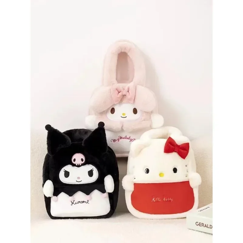 

Sanrio плюшевая сумка Kuromi Melody мультяшная анимация женская сумка большой емкости для хранения подарки на день рождения для девочек