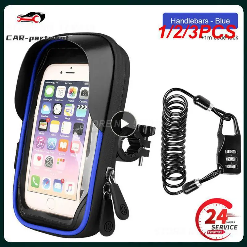 

1/2/3PCS Waterproof Bike Bicycle Phone Mount Bag Case Motorcycle Handlebar Phone Holder Stand for 4.5-6.4 Inch Mobile Cell