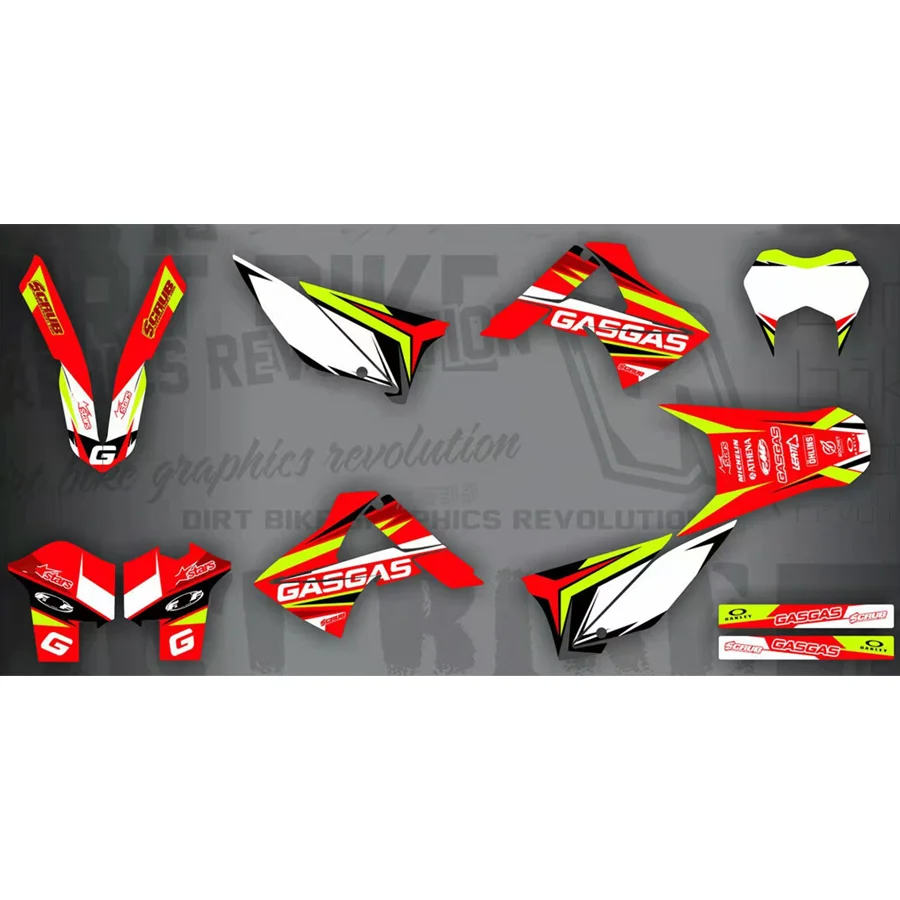 

Motorcycle Fairing Sticker graphics Emblems Decals For Gas Gas EC 125 200 250 300 2010 2011Graphic sticker Custom