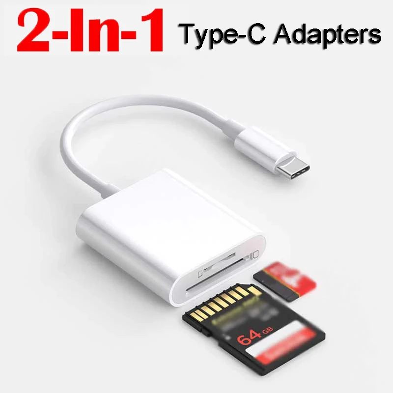 2 In 1 USB Type C Card Reader To SD TF USB Connection Smart Memory Card Reader Adapter for Macbook Phone Samsung Huawei Samsung