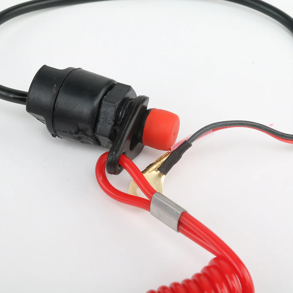 

Plastic Stop Switch Universal Push Button Engine Emergency Switches Replacing Component with Safety Tether Lanyard