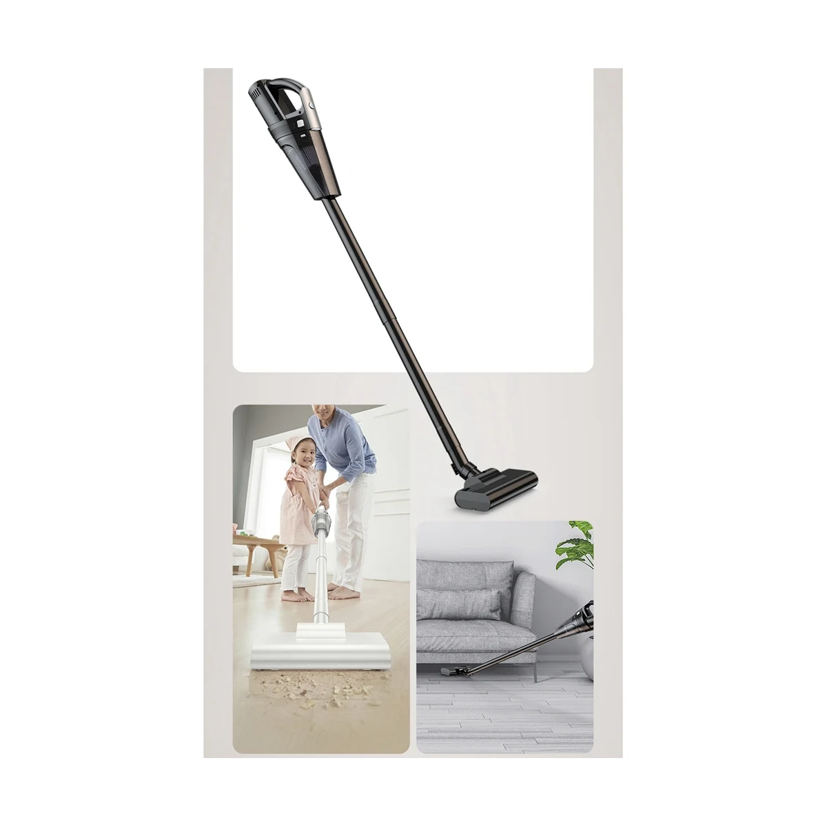 

7500PA Car Vacuum Cleaner Portable Strong Suction Multifunction Vacuum Cleaner Dual Handheld Floor Mop -White