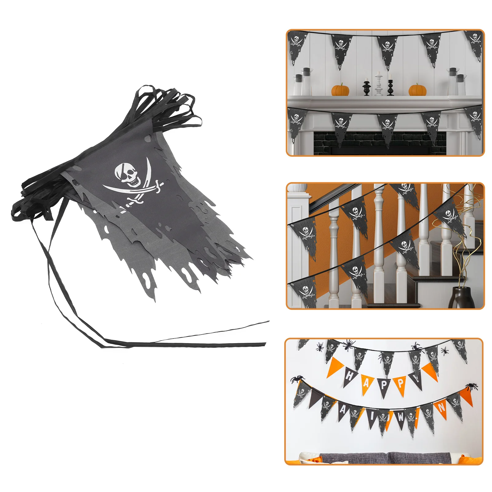 

Flag String Halloween Banner Ghost Decorations Theme Pattern Banners Party Wreath Decorative Decorate Pirate