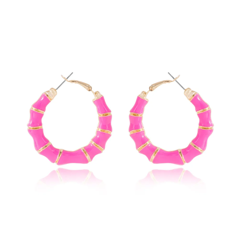 

Женские серьги-кольца GCE3, большие круглые серьги из бамбука, 2023