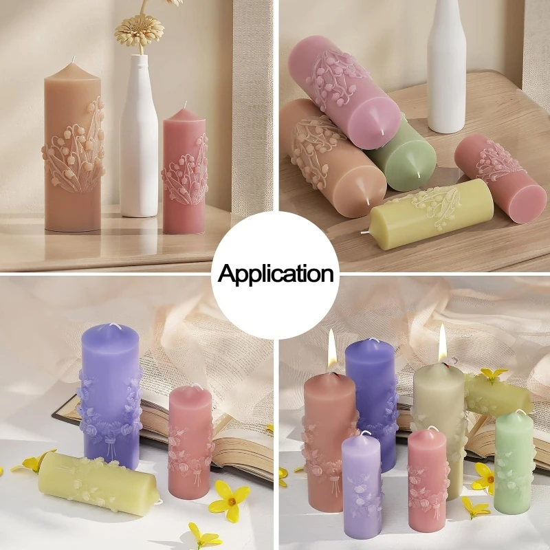 Цилиндрическая силиконовая форма для ароматерапии в виде свечи гипсовая