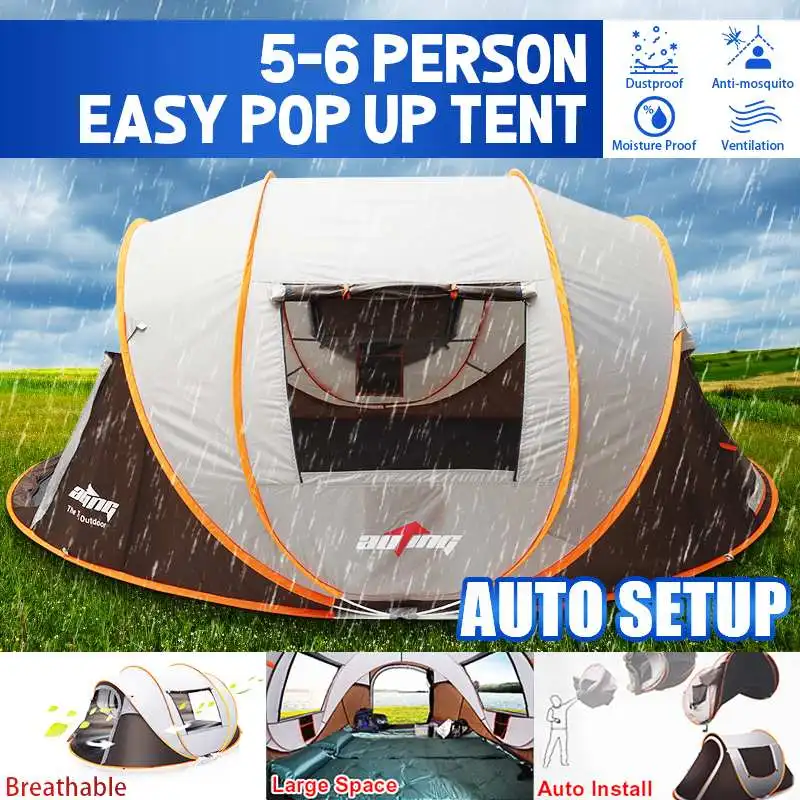 

5-6 People Waterproof Portable Travel Camping Hiking Double Layer Outdoor Tent 280x210x120cm for Family Friends 4 Seasons
