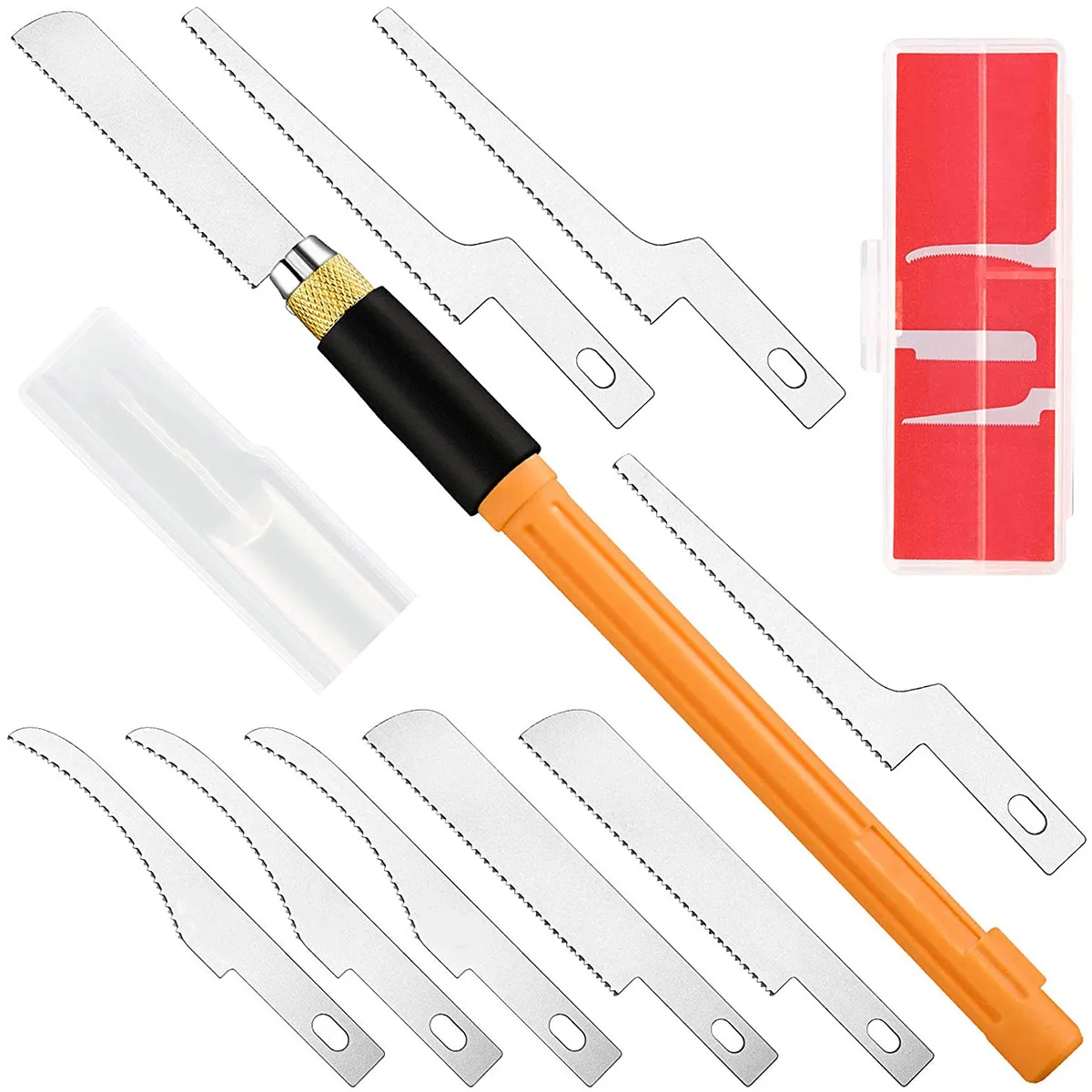 

Mini Hand Saw Scalpel 9Pcs Knife Kit Craft Carving Knife Mobile Phone Notebook Computer PCB Maintenance Manual Tool Blades