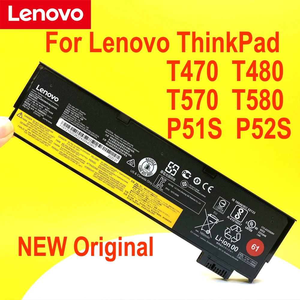 Новый оригинальный аккумулятор 01AV427 для ноутбука Lenovo ThinkPad T470 T480 T570 T580 P51S P52S 01AV423 SB10K97580
