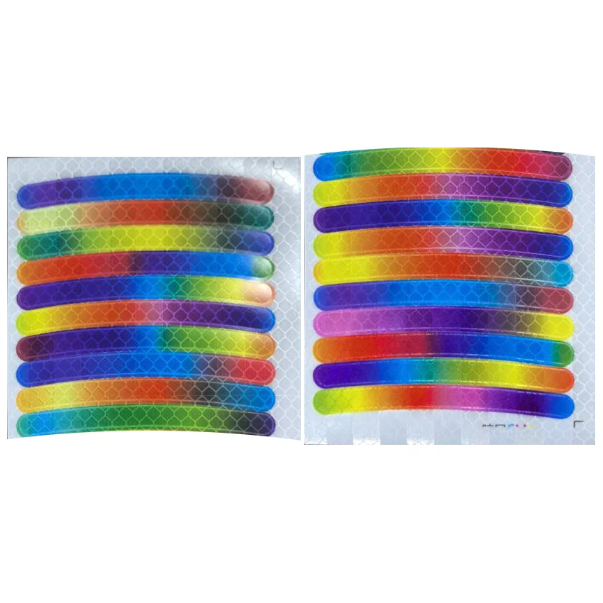 

Светоотражающие предупреждающие наклейки на автомобиль, мотоцикл, велосипедные ступицы колес, семь цветов, лазерные украшения автомобиля, аксессуары, 20 шт.