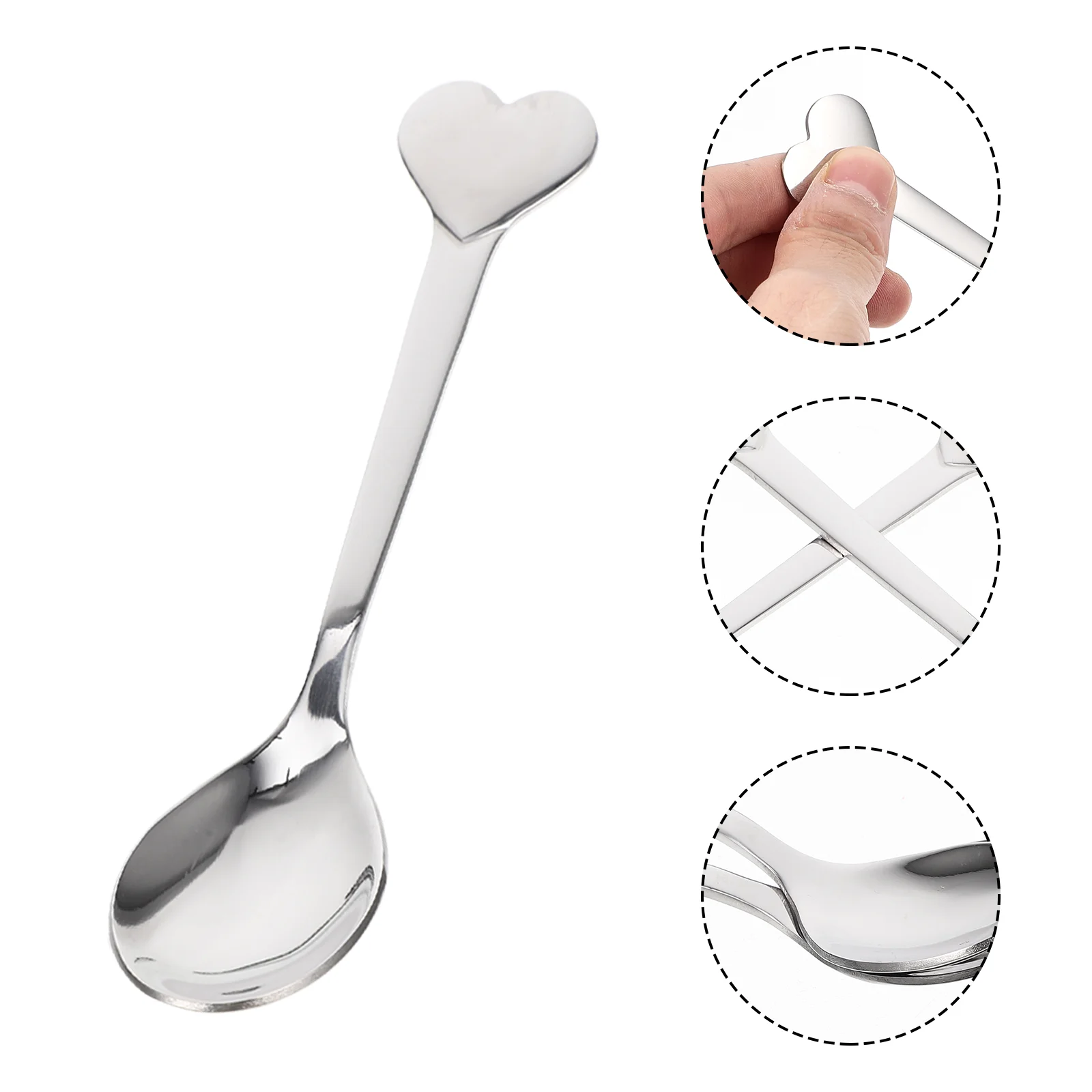 

12 Pcs Mini Spoons Stainless Steel Love Fork Convenient Coffee Adorable Dessert Chic Accessories Child