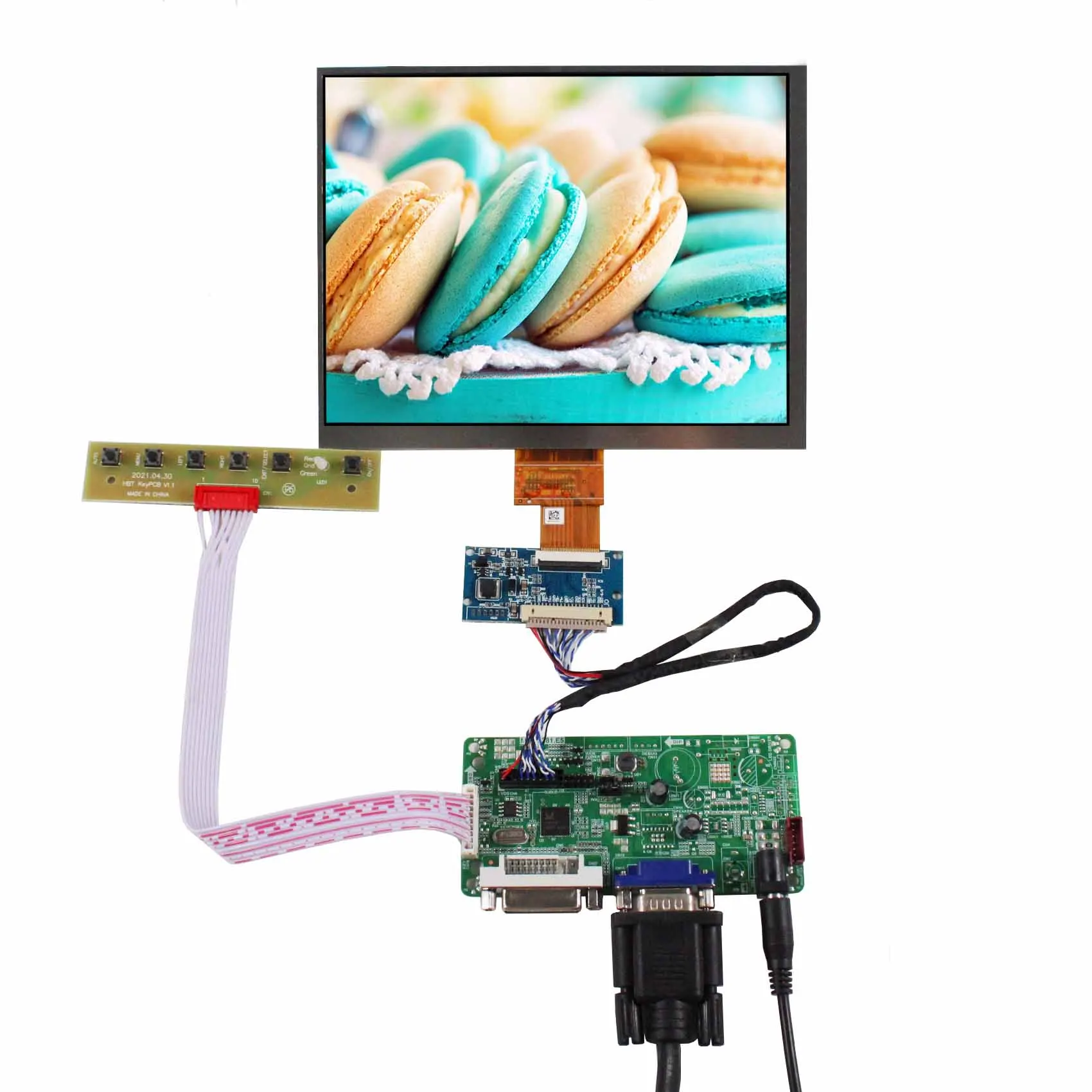 

8-дюймовая Φ 1024x768 40pin IPS панель ЖК-экрана VGA DVI плата контроллера
