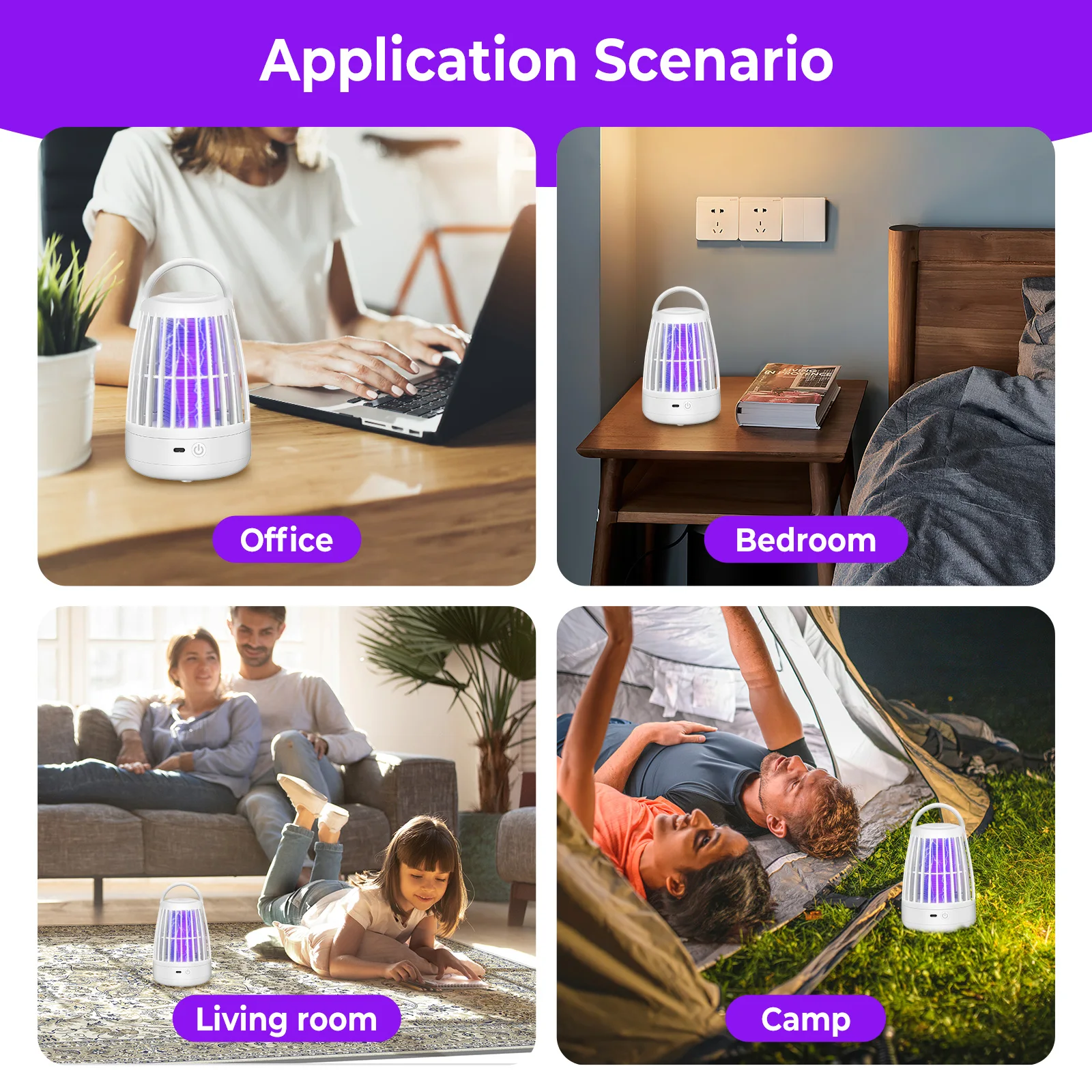 УФ-лампа от комаров с зарядкой USB